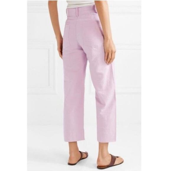 Apiece Apart Merida High Rise Cotton Pants Straight Leg Lavender Spring Summer 2 - Picture 10 of 11